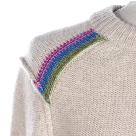 NWT Zadig & Voltaire Halton Intarsia-Knit cashmere jumper - Neutrals Sz L - Picture 5 of 8